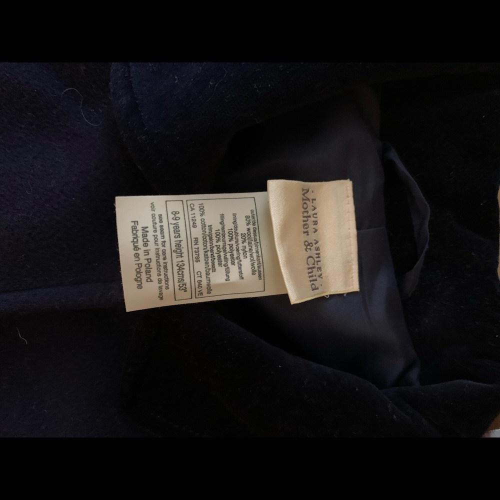 Laura Ashley Girls Navy Blue Coat